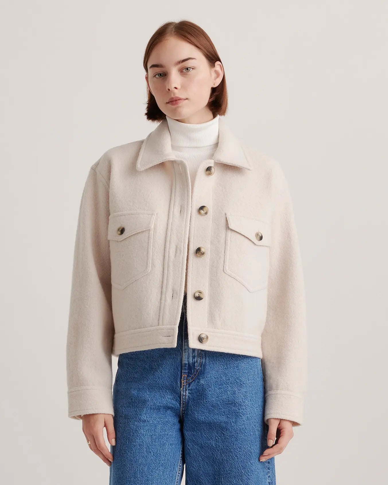 Quince + Merino Wool Cropped Shirt Jacket