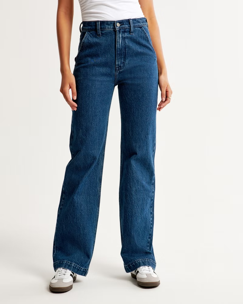 Abercrombie & Fitch + High Rise 90s Relaxed Jean (Dark With Trouser  Pockets)