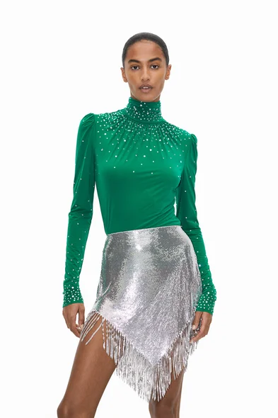 Rabanne x H&M + Sequined Flared Skirt