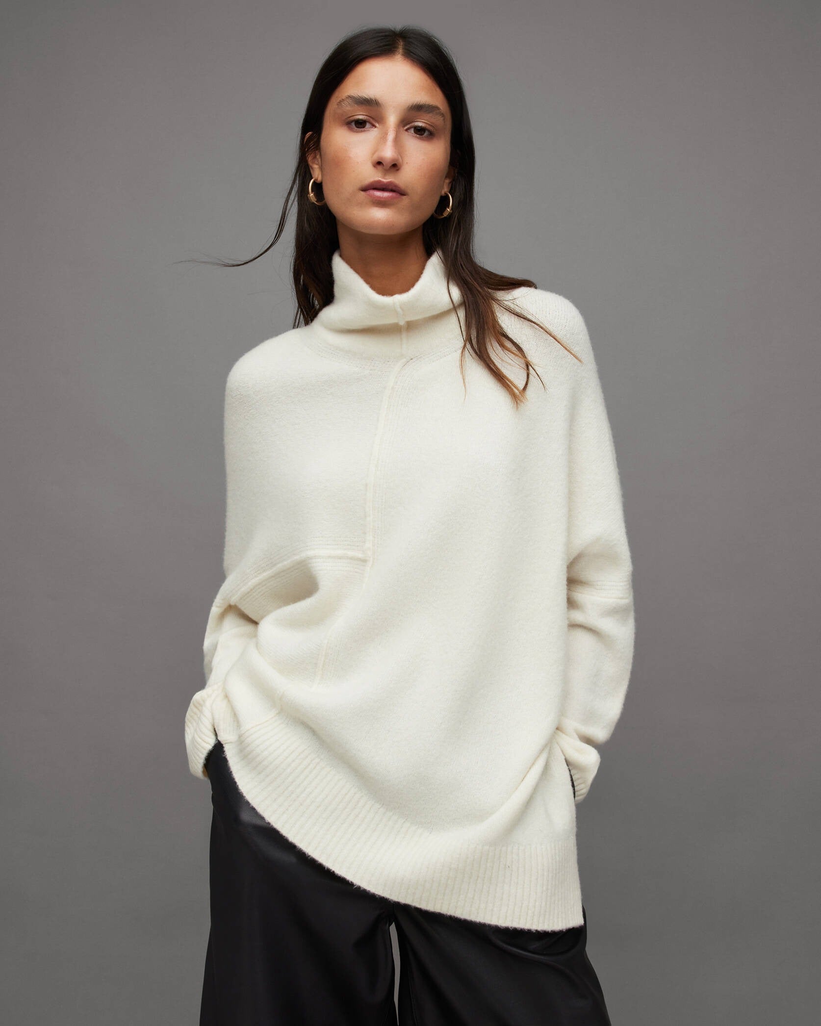 AllSaints + Lock Roll Neck Relaxed Fit Jumper