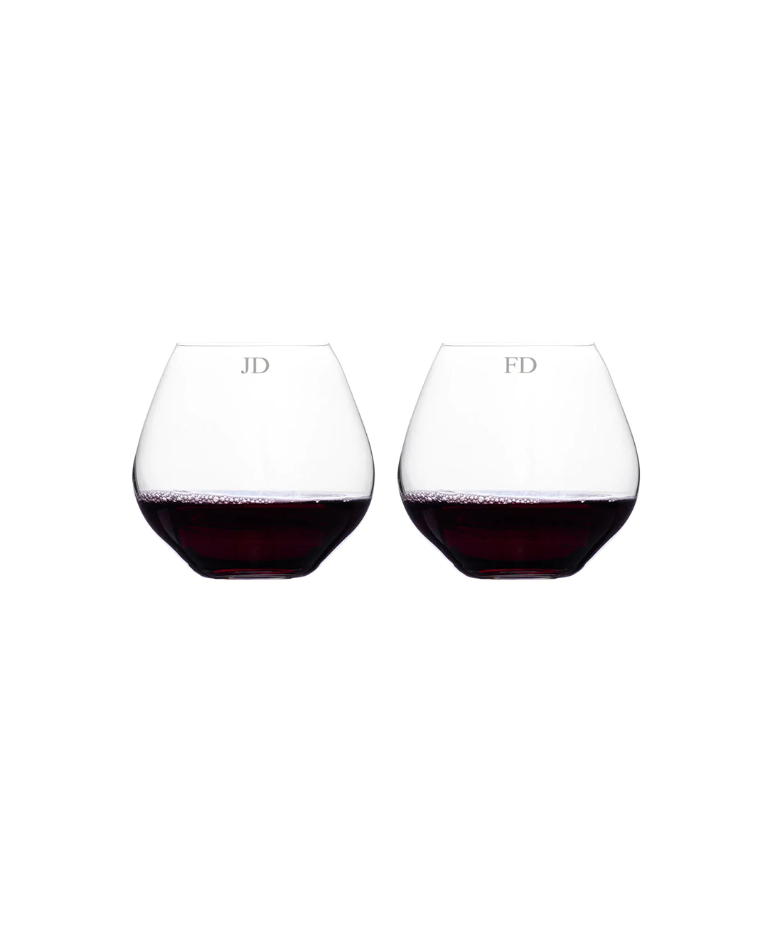 2 Stemless White Wine Glass Set - Design: HH2 - Everything Etched