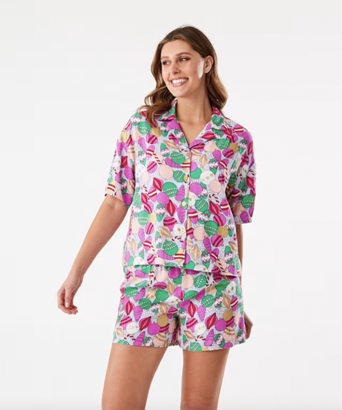 Kmart + Christmas Short Sleeve Top and Shorts Pyjama Set