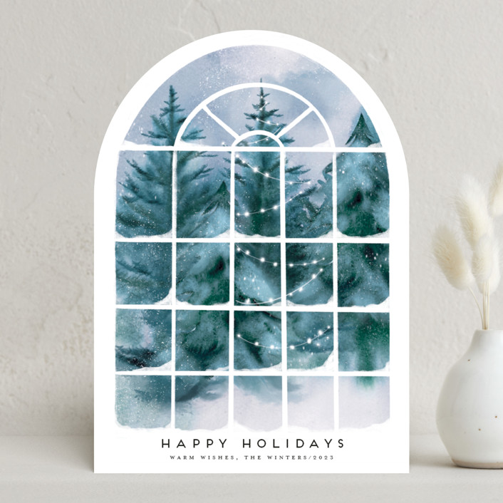 Minted Winter Sunroom Vista Holiday Card 30 Pack