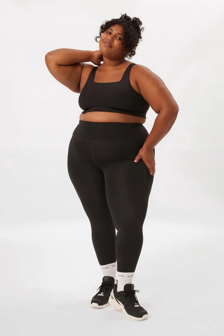 Womens Sexy Black Gym Leggings. Black Gloss running tights