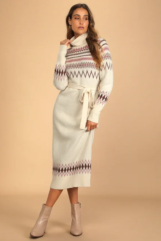 Mauve Sweater & Dress Set - Two-Piece Set - Layered Dress Set - Lulus