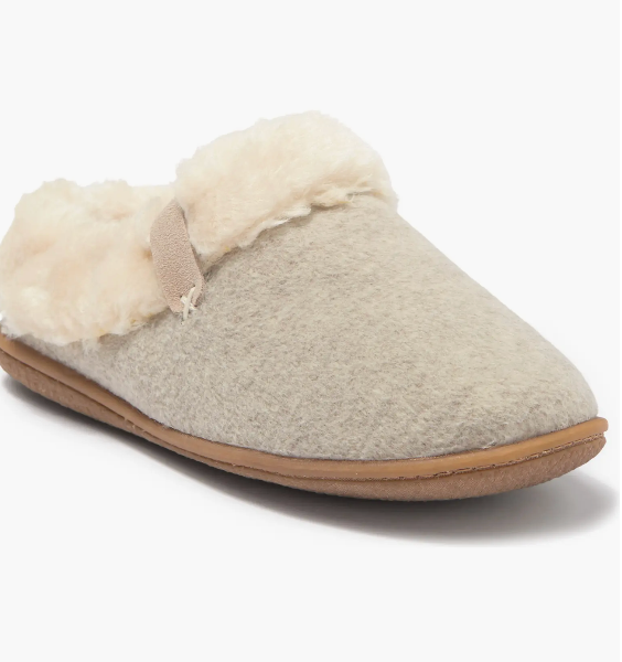 Minnetonka + Sweater Knit Faux Fur Lined Mule