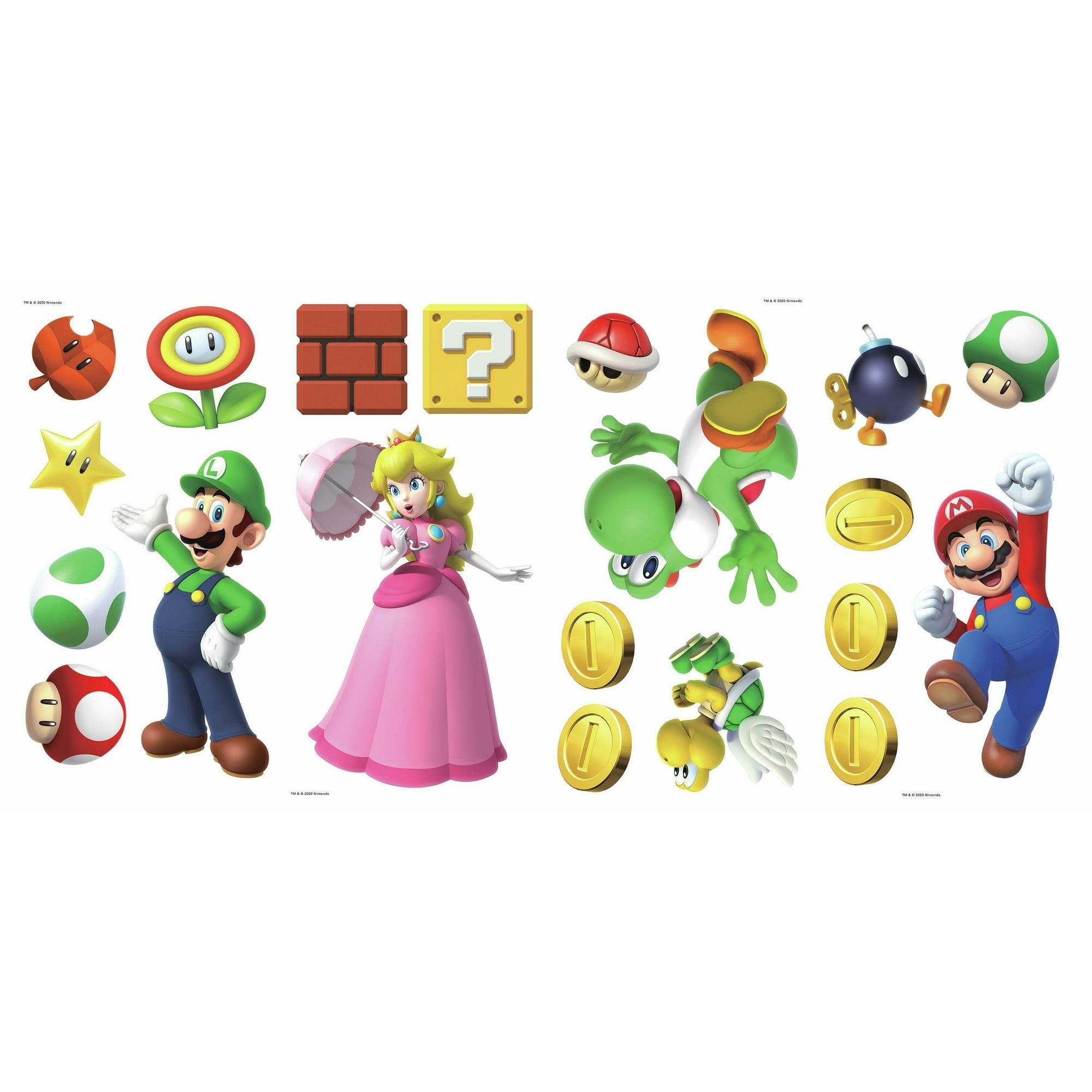 Roommates Super Mario Brothers Peel And Stick Wall Decals 4456