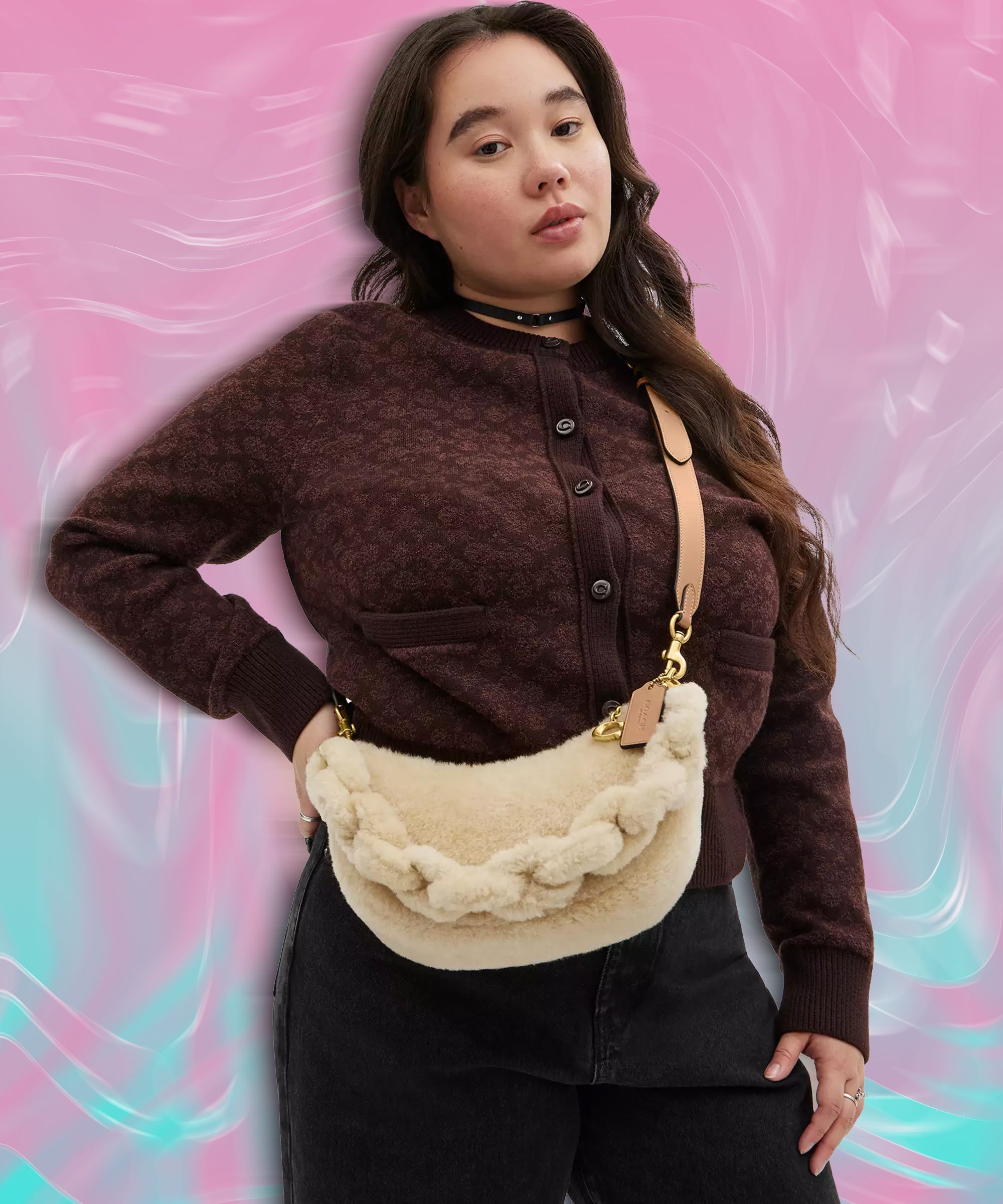Buy TENDYCOCO Shoulder Bag Faux Fur Purse Heart Shaped Purse Furry Clutch  Fluffy Handbag for Women at Amazon.in