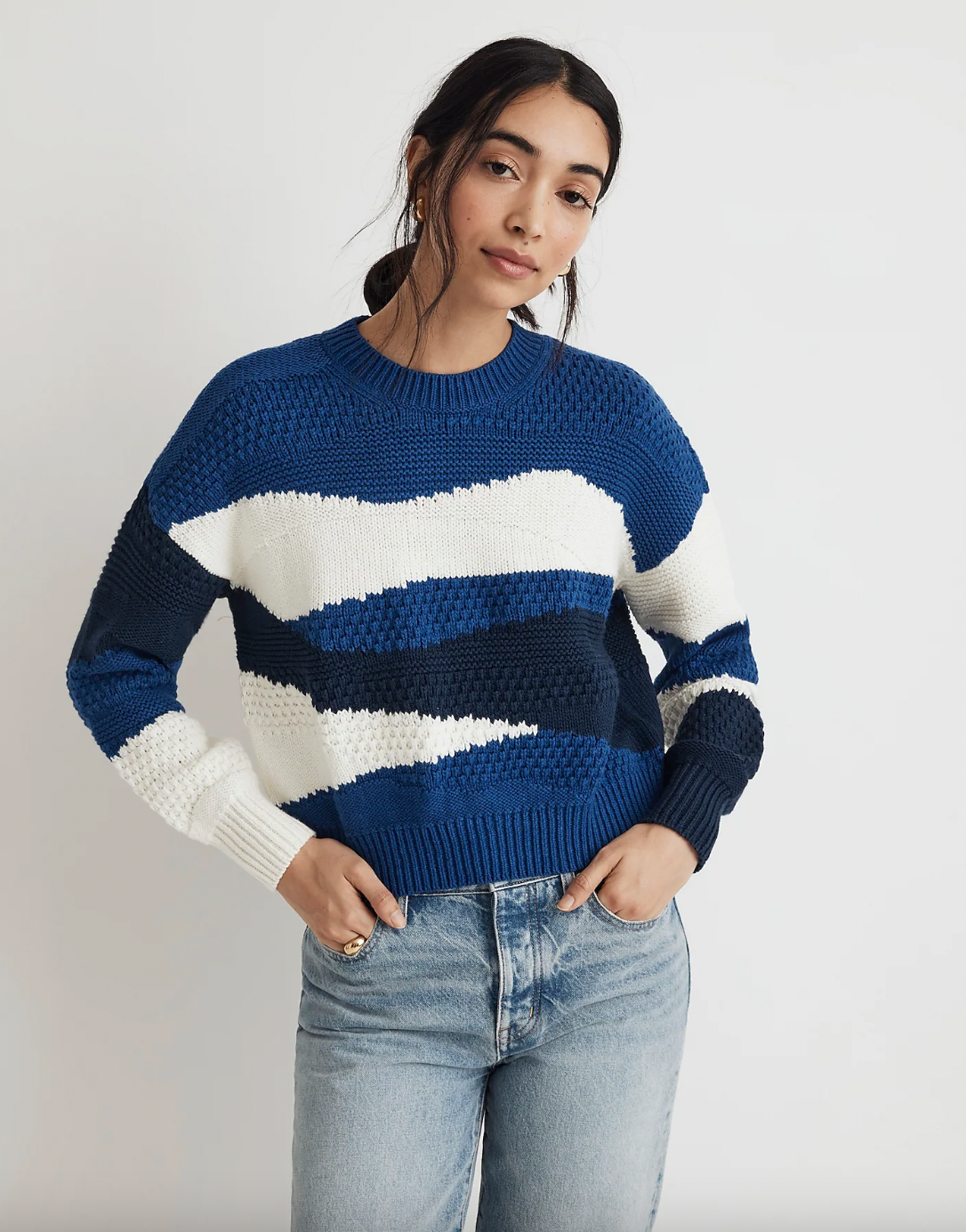 Madewell + Intarsia Crewneck Sweater