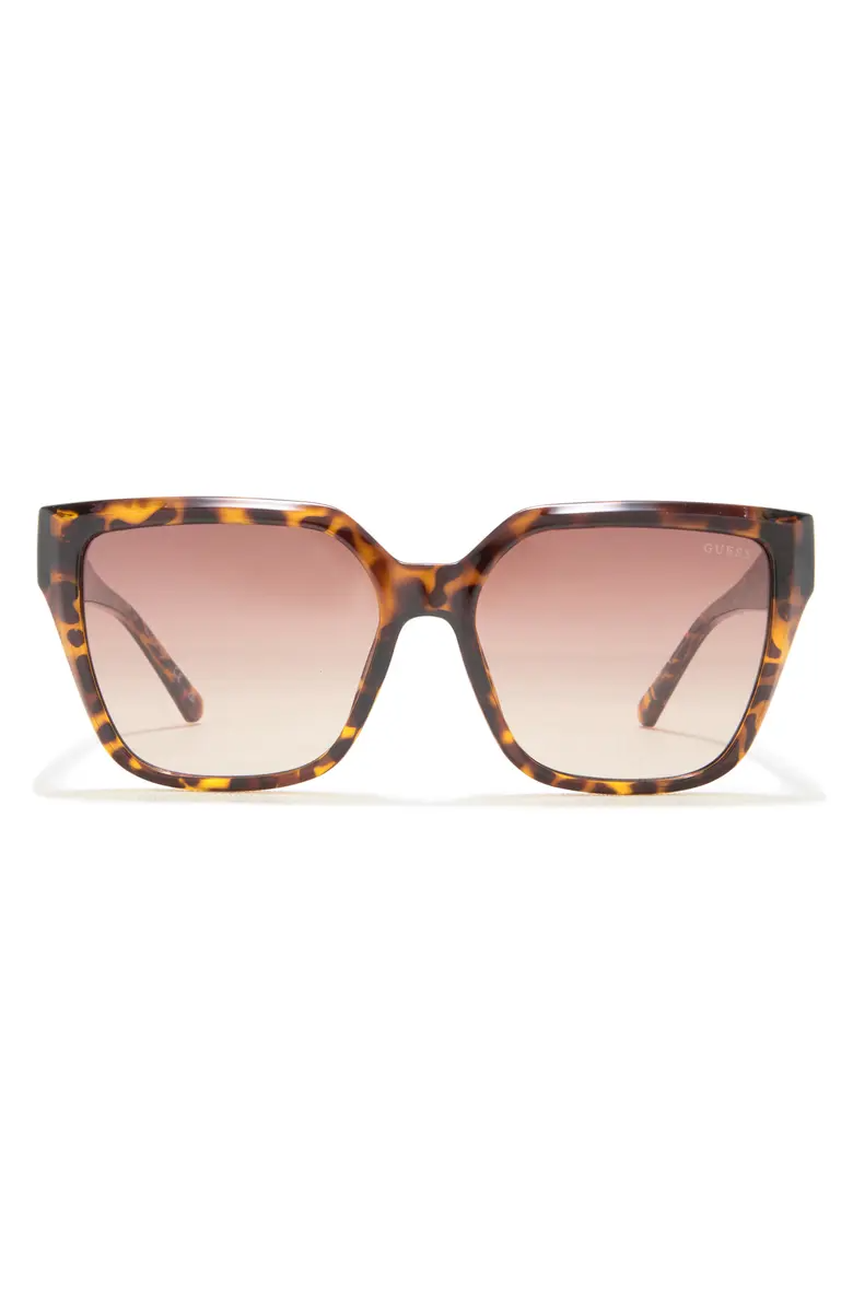 GUESS + Browline 56mm Gradient Square Sunglasses
