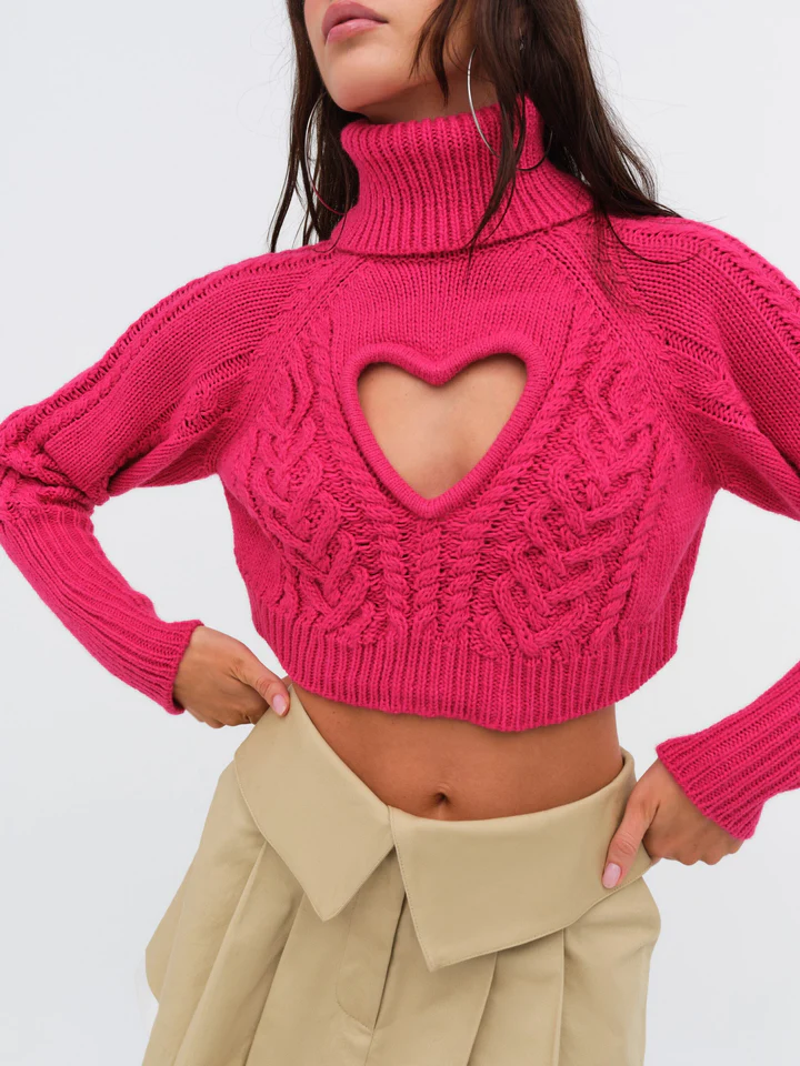 For Love & Lemons + Vera Cropped Cutout Sweater