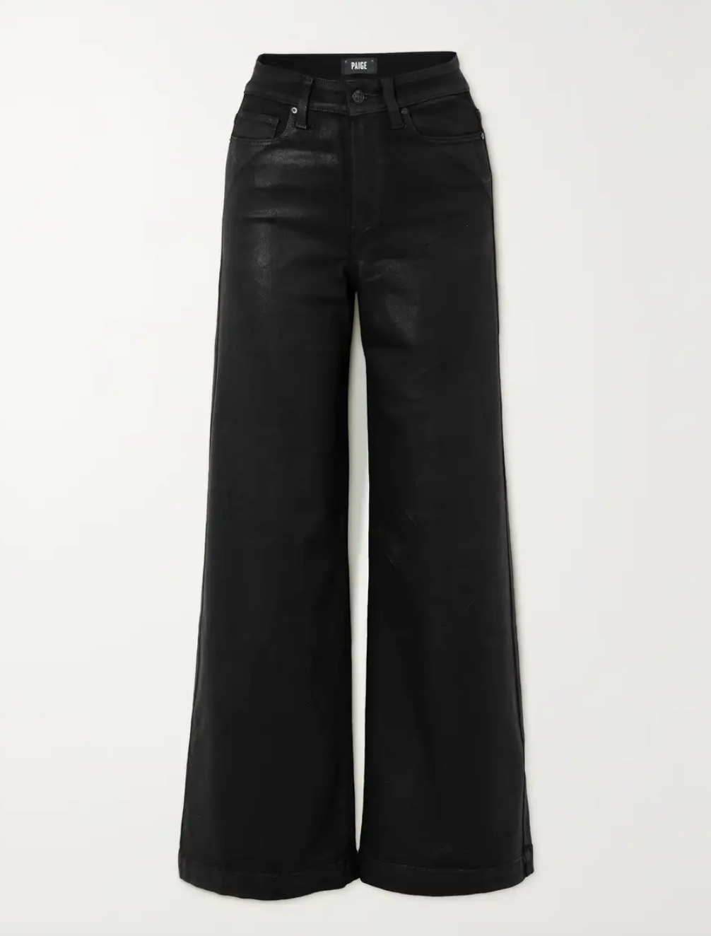 PAIGE + Harper high-rise coated wide-leg jeans