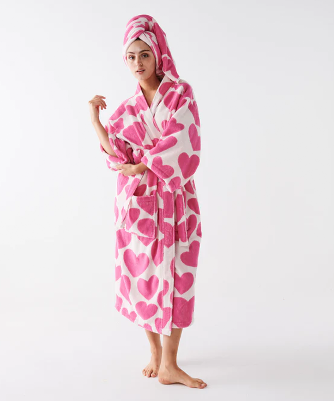 Womens Skims pink Cozy Knit Robe