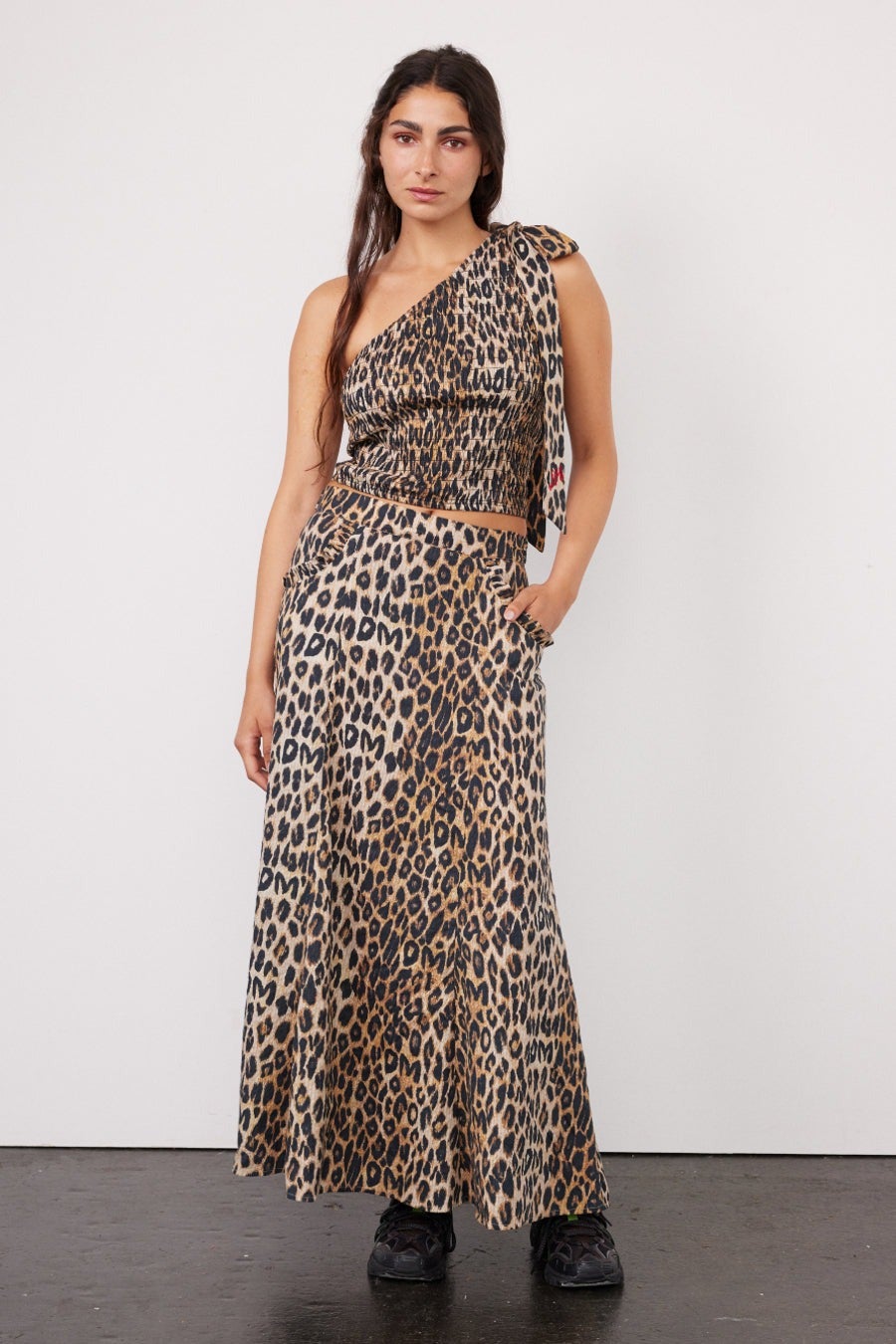 Whistles mini 2024 leopard tiered skirt