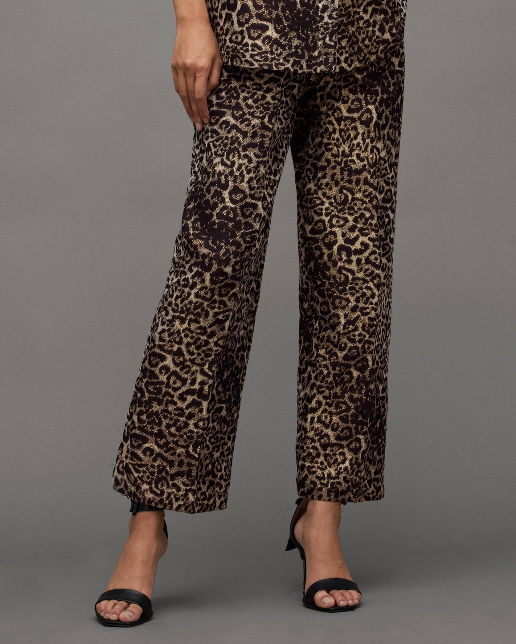 All Saints + Jemi Leopard Print Relaxed Fit Trousers