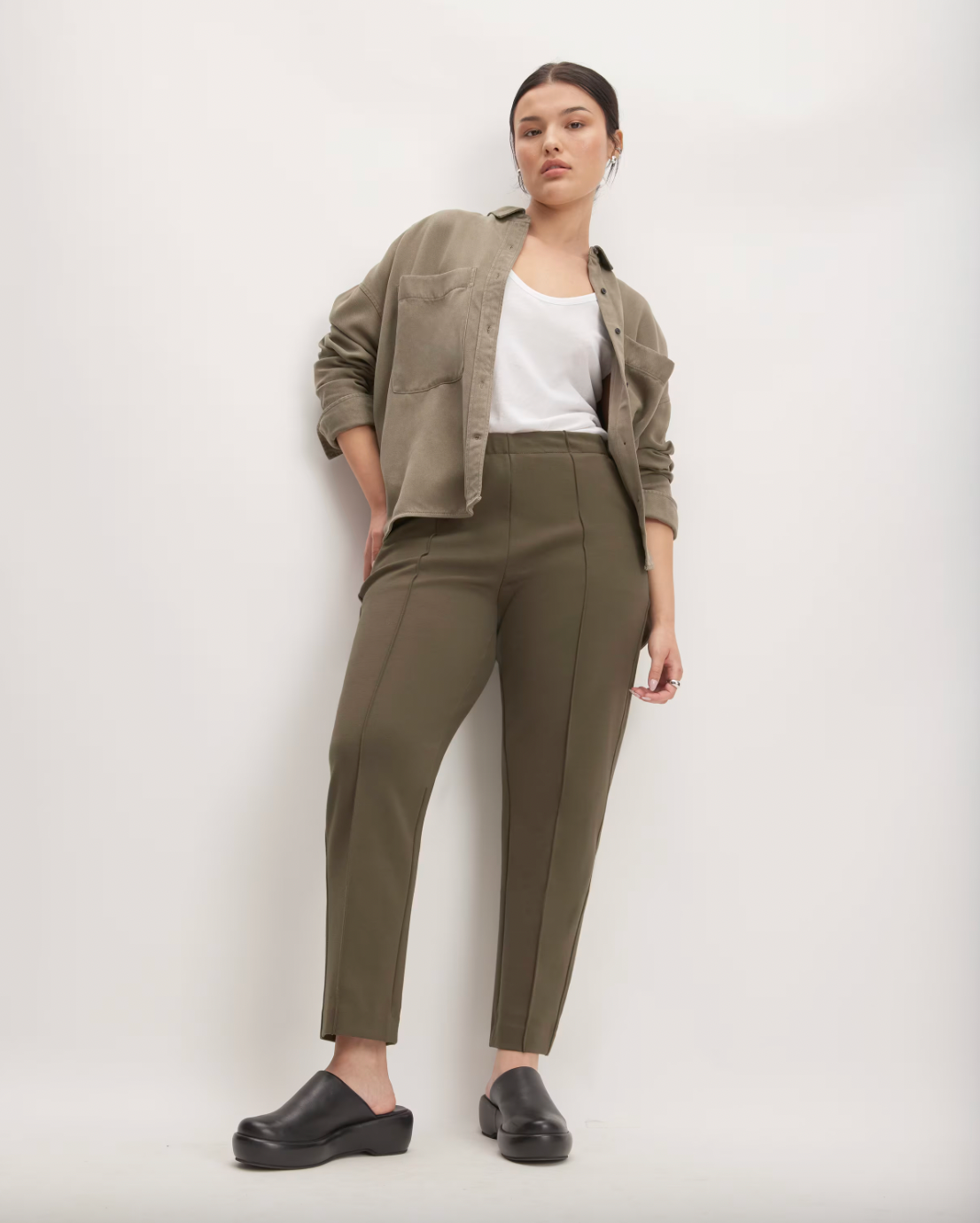 Casual Office Outfit: Cardigan and Wide Leg Trousers