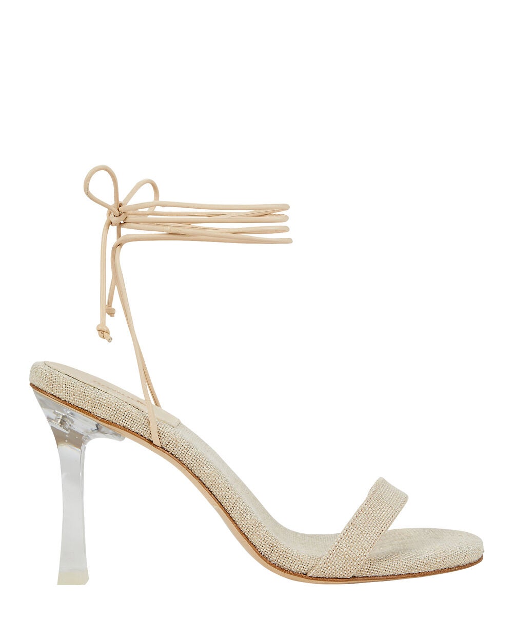 Larroudé + Gloria Linen & Leather Sandals
