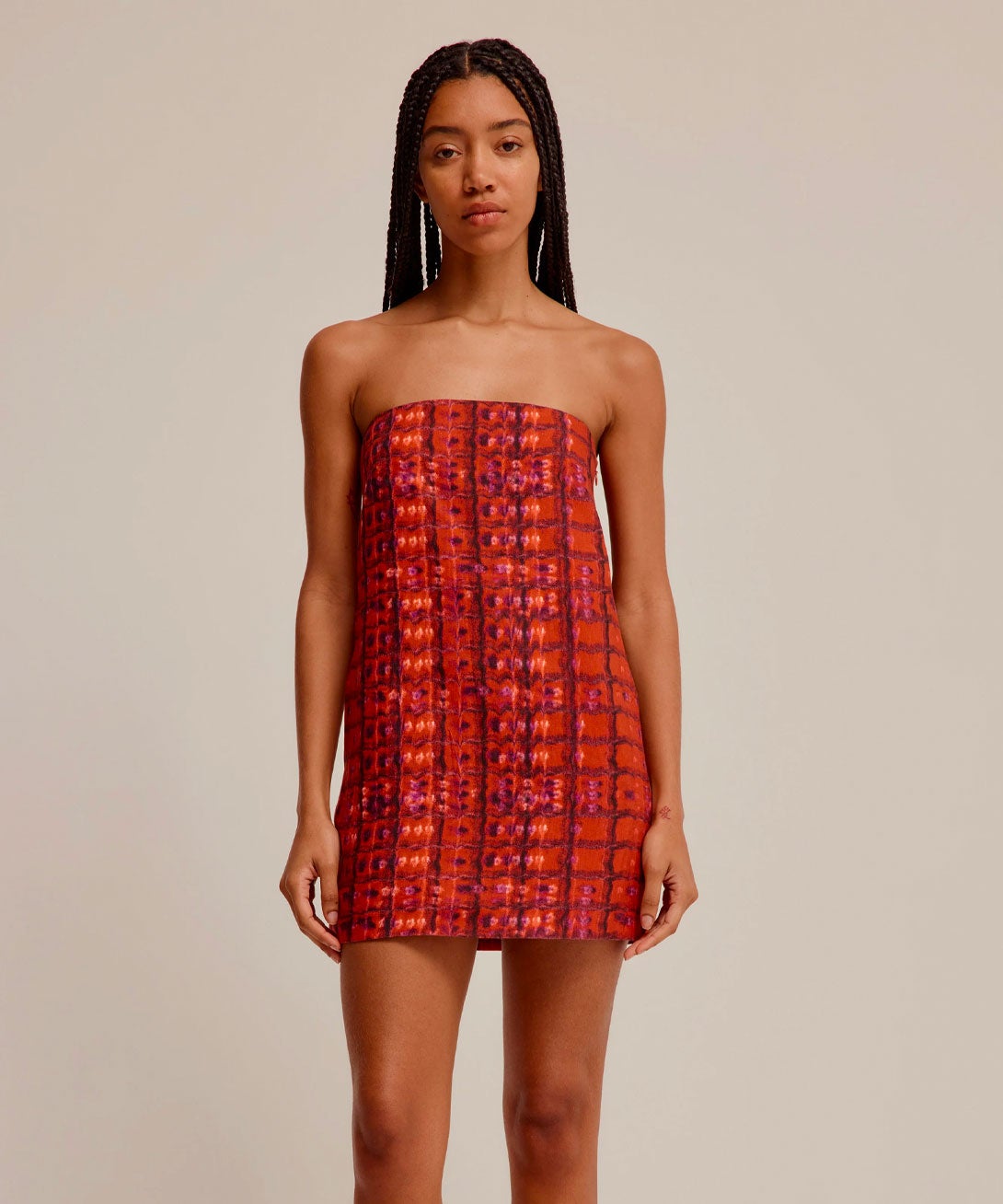 Venroy + Linen Strapless Mini Dress