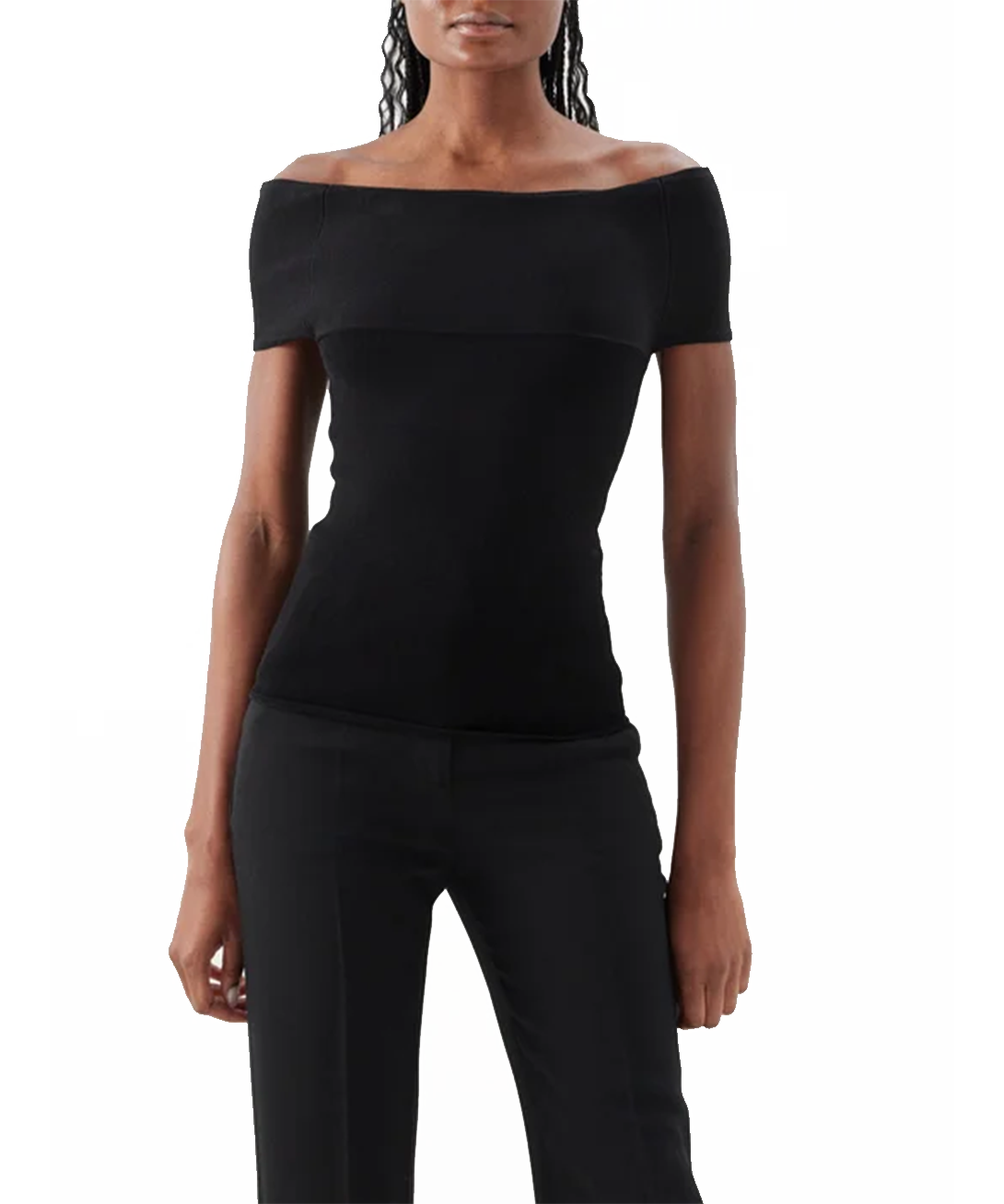 Halogen Ruched Knit Tank Top In Rich Black