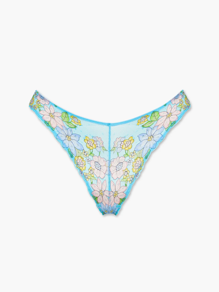 Penthouse Sweet Lace High-Waist Thong Panty in Multi & Pink