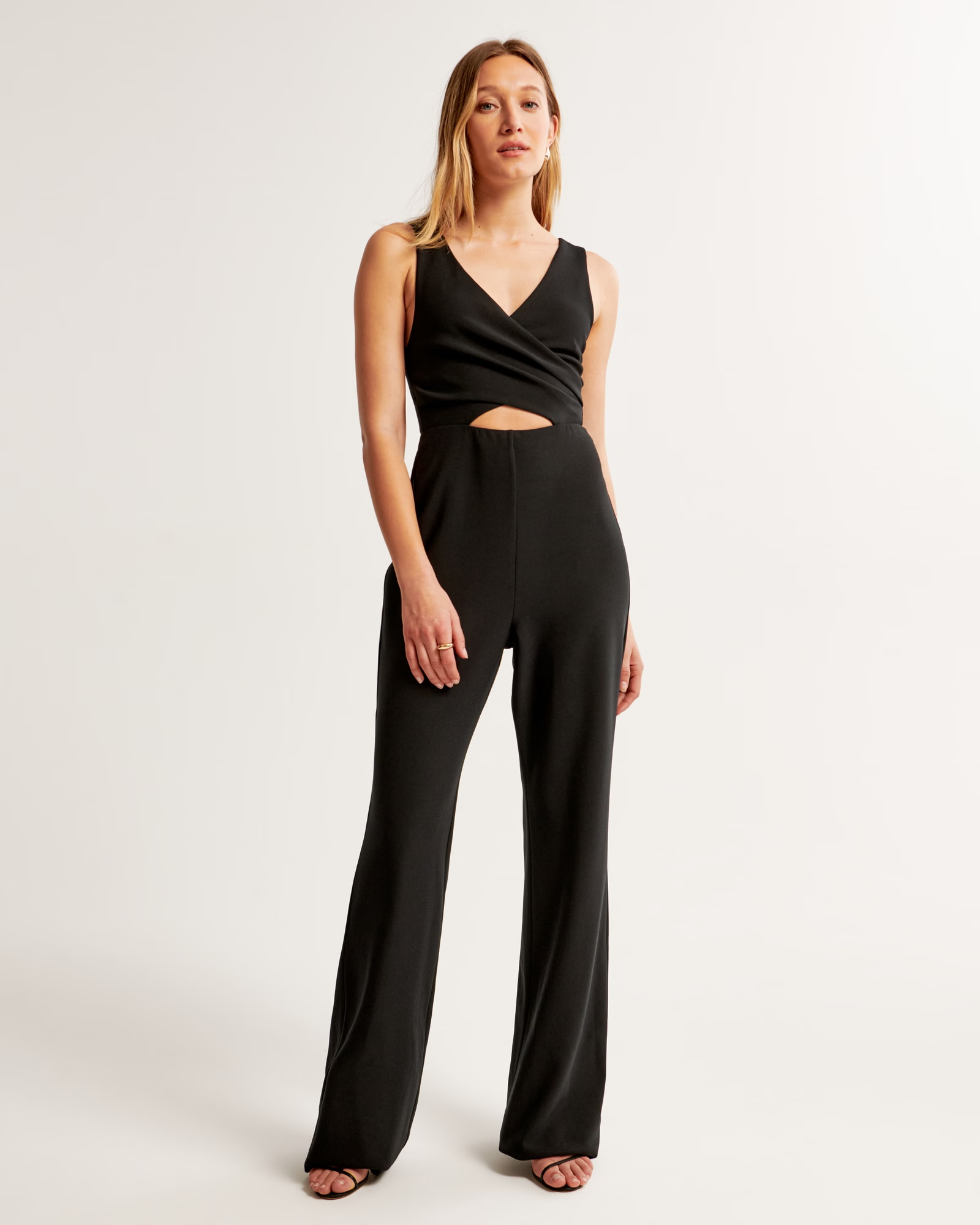 Perfect Night Champagne Satin Cowl Neck Culotte Jumpsuit