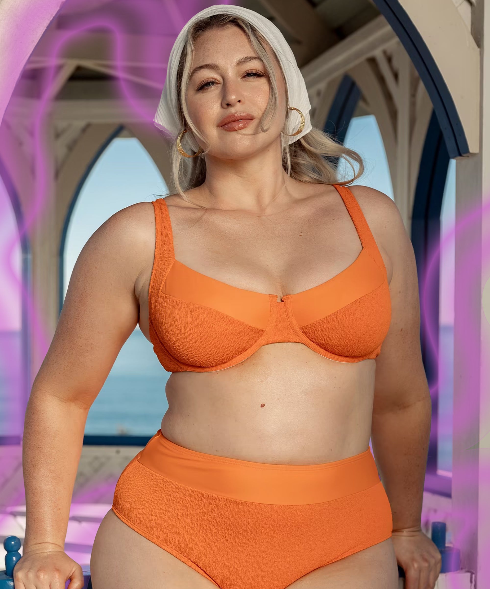 Orange plus size outlet bathing suit