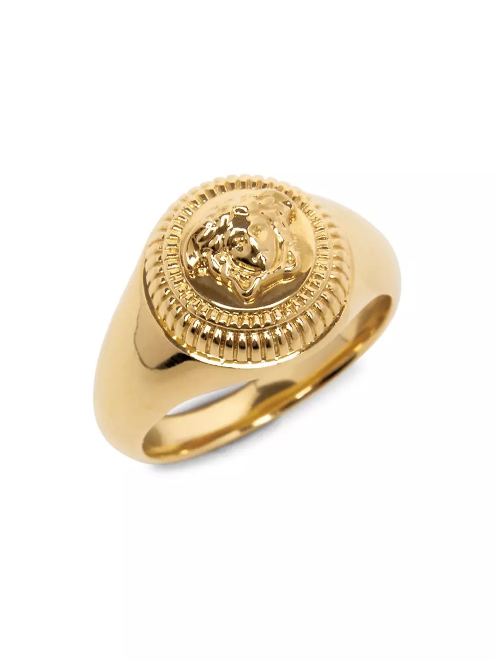 Versace + Goldtone Medusa Signet Ring