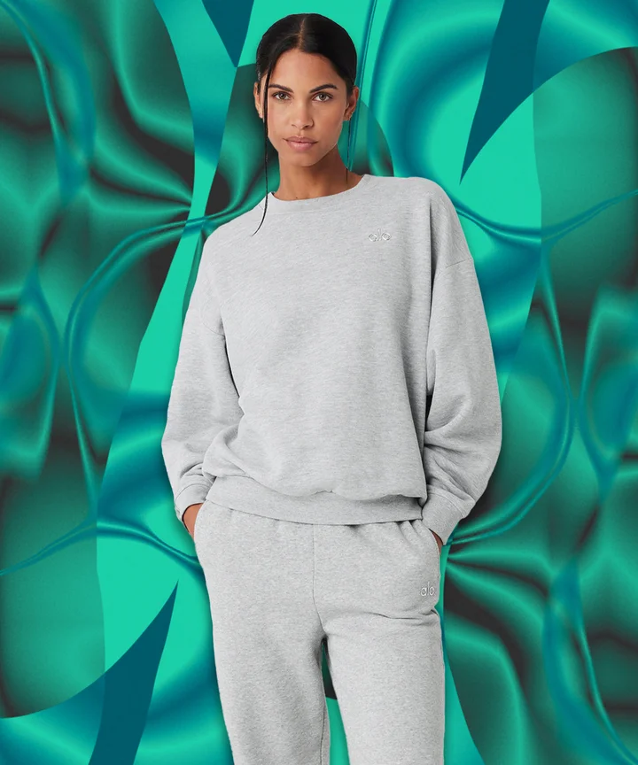 Women's Solid Color Sweatshirt And Sweatpants Two-piece Set