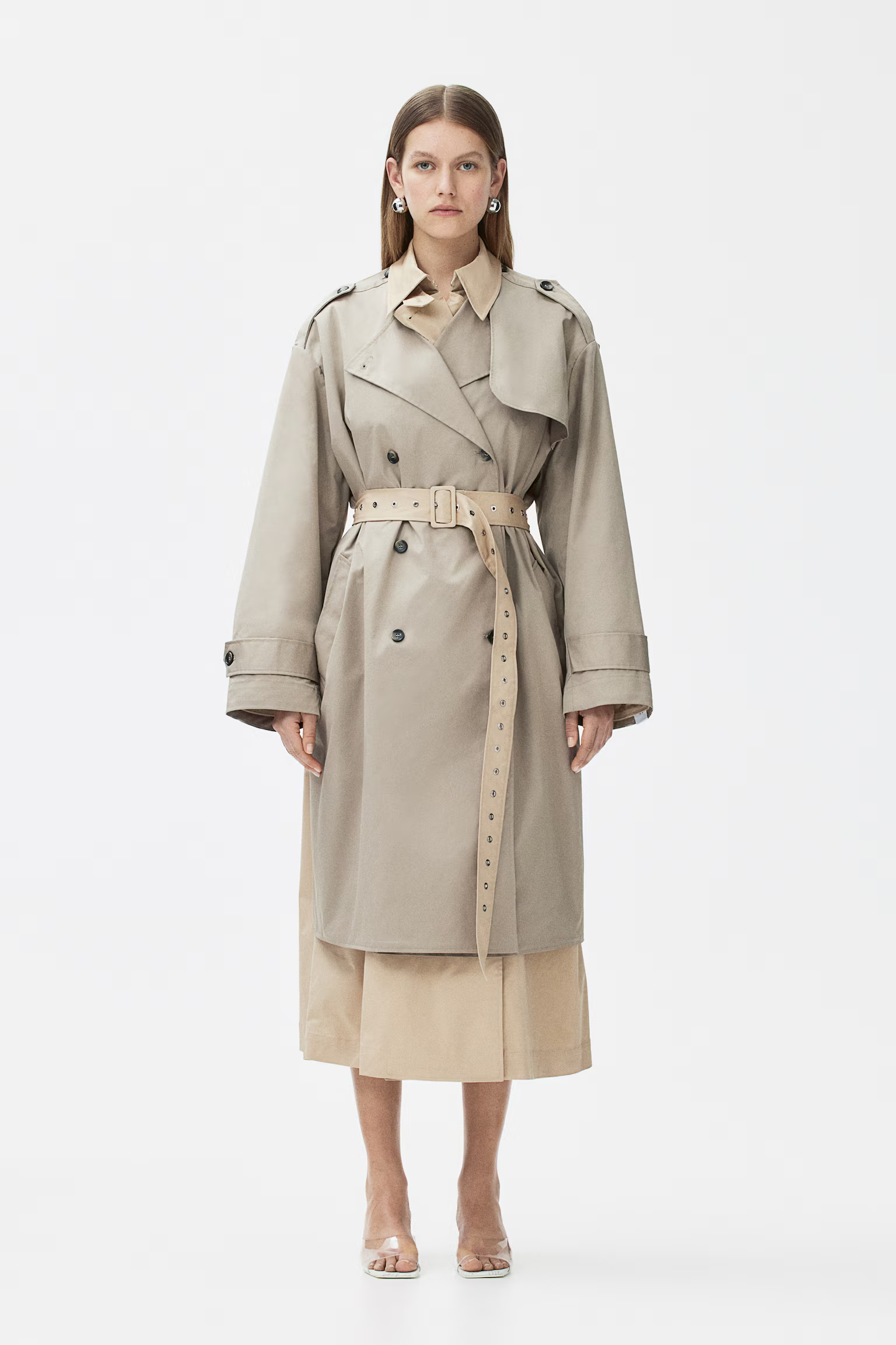 Rokh x H&M + Two-Piece Twill Trench Coat