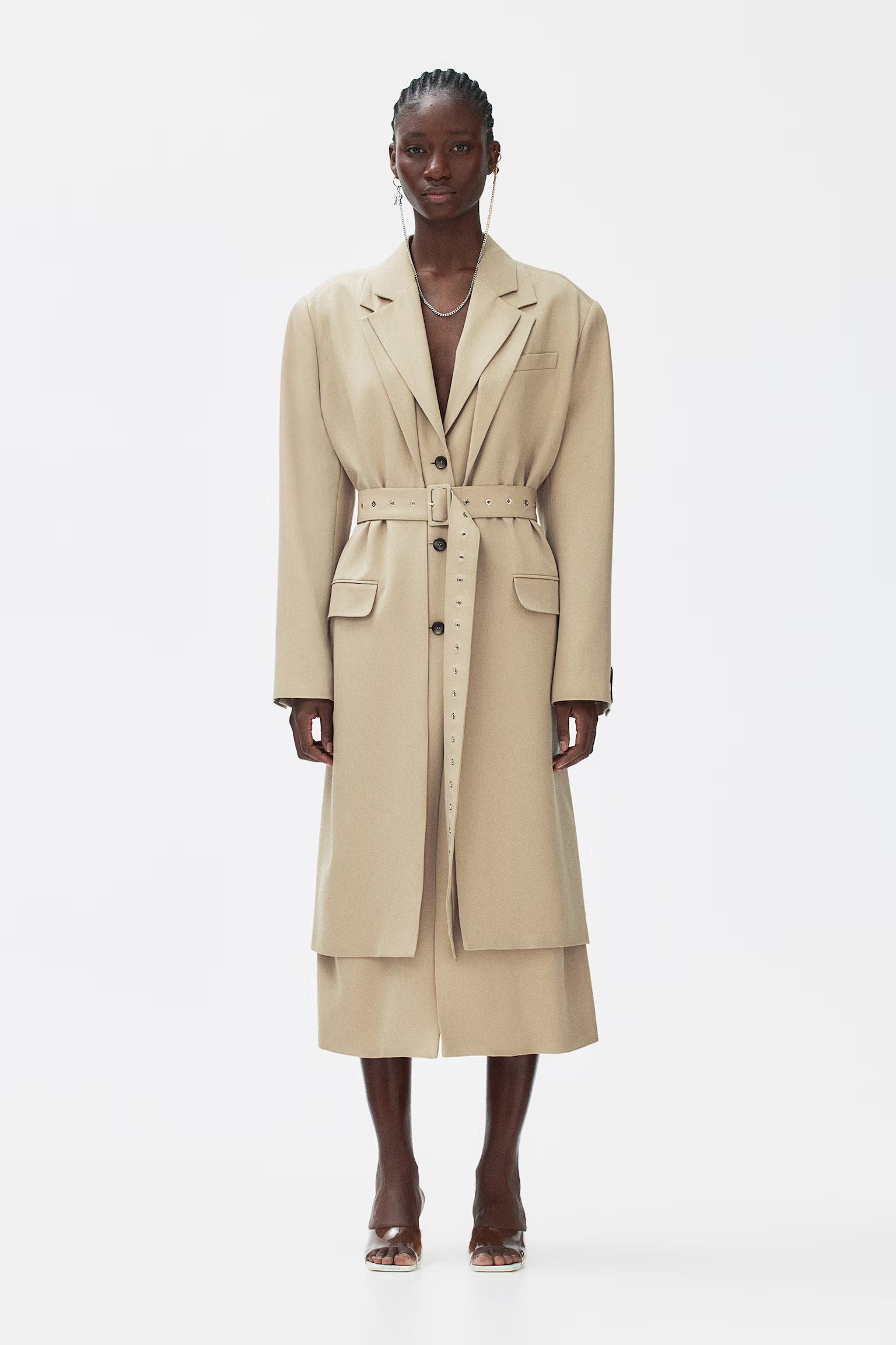 Rokh x H&M + Wool-Blend Double-Layered Coat