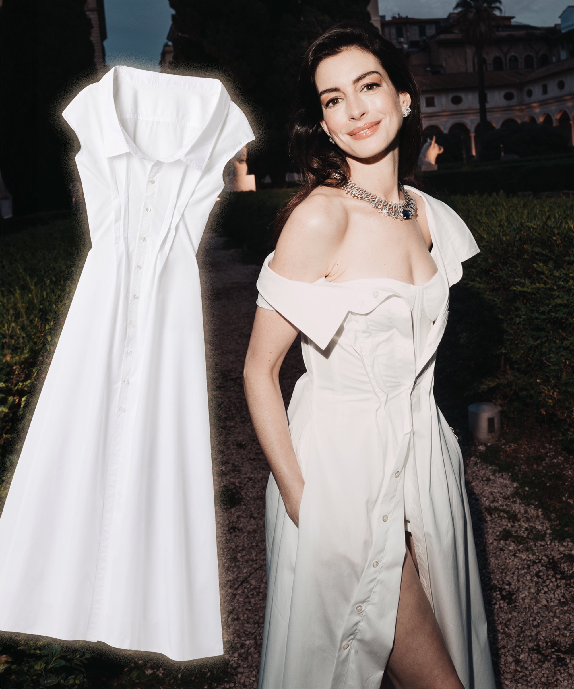 How To Shop Anne Hathaway s Gap Red Carpet Dress