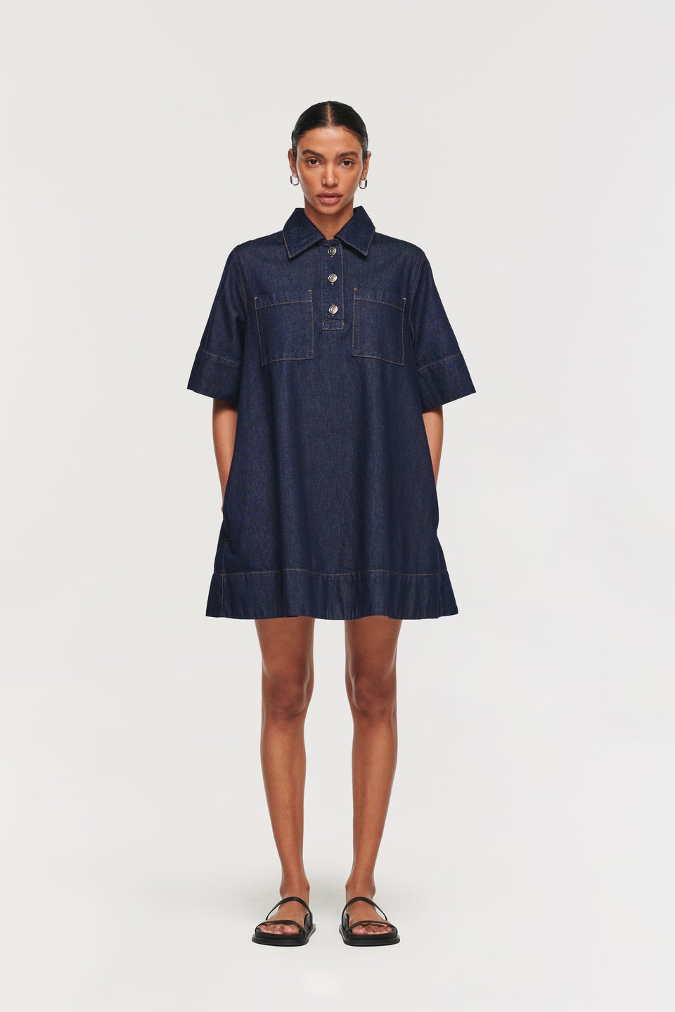 Aligne + Grace Denim Pocket Mini Dress