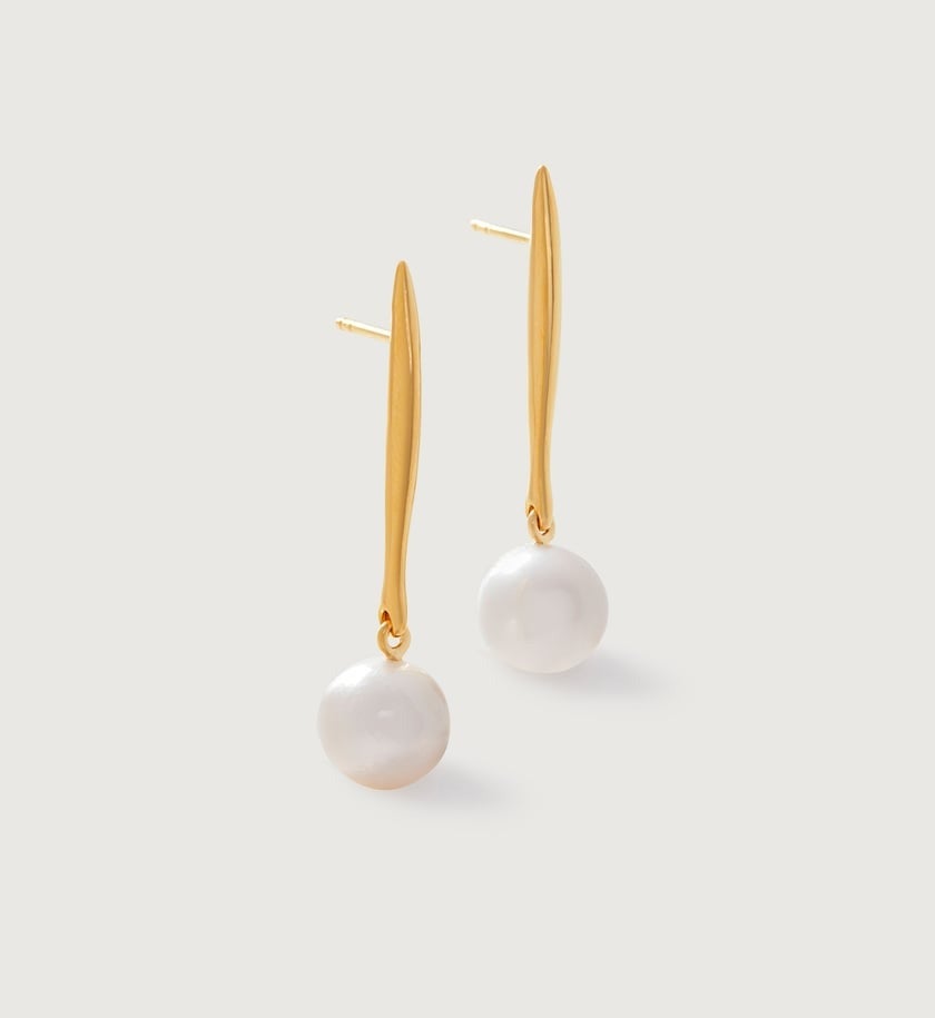 Monica Vinader + Nura Round Pearl Drop Earrings