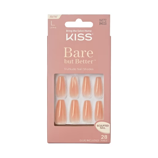 Kiss + Bare But Better Nails Nude Drama