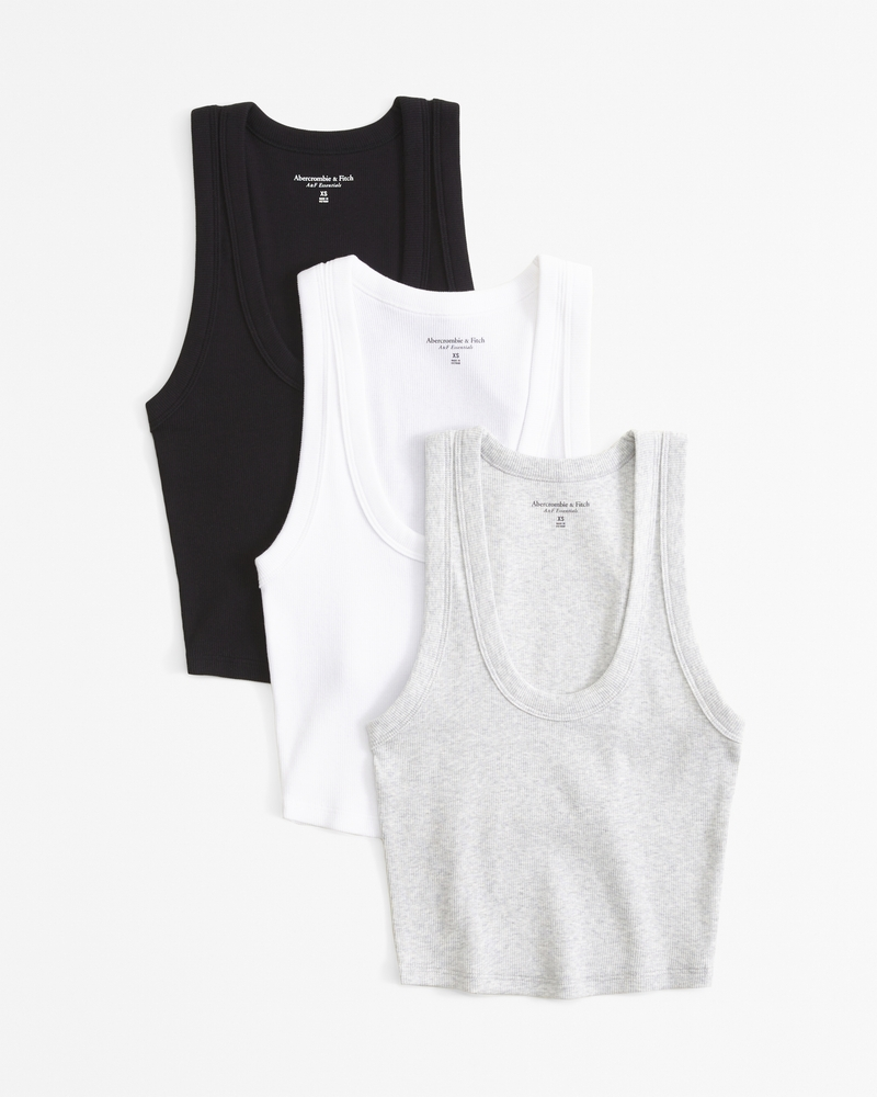 Abercrombie & Fitch + 3-Pack Essential Scoopneck Tanks