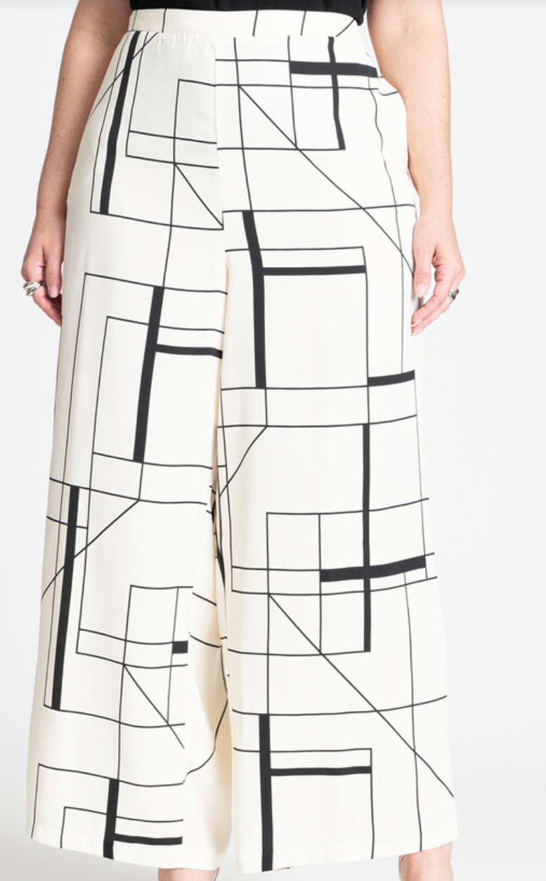 Eloquii Pull On Printed Wide Leg Pant