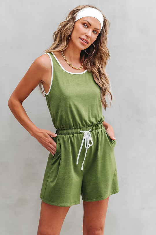 Cupshe + Drawstring Waist Romper