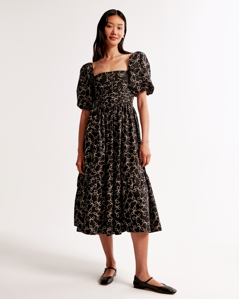 Pretty Little Thing + Red Leopard Print Frill Hem Midi Dress