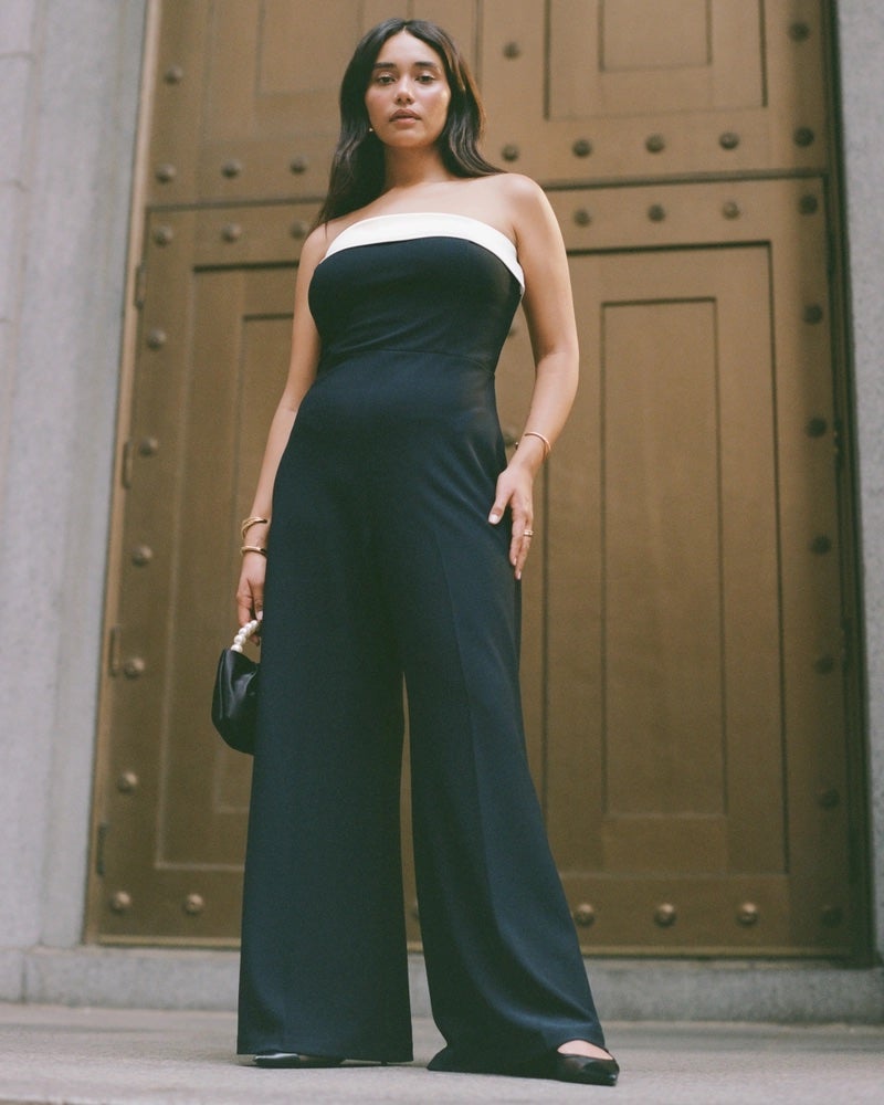 Jay Godfrey Dawson Strapless Satin Jumpsuit