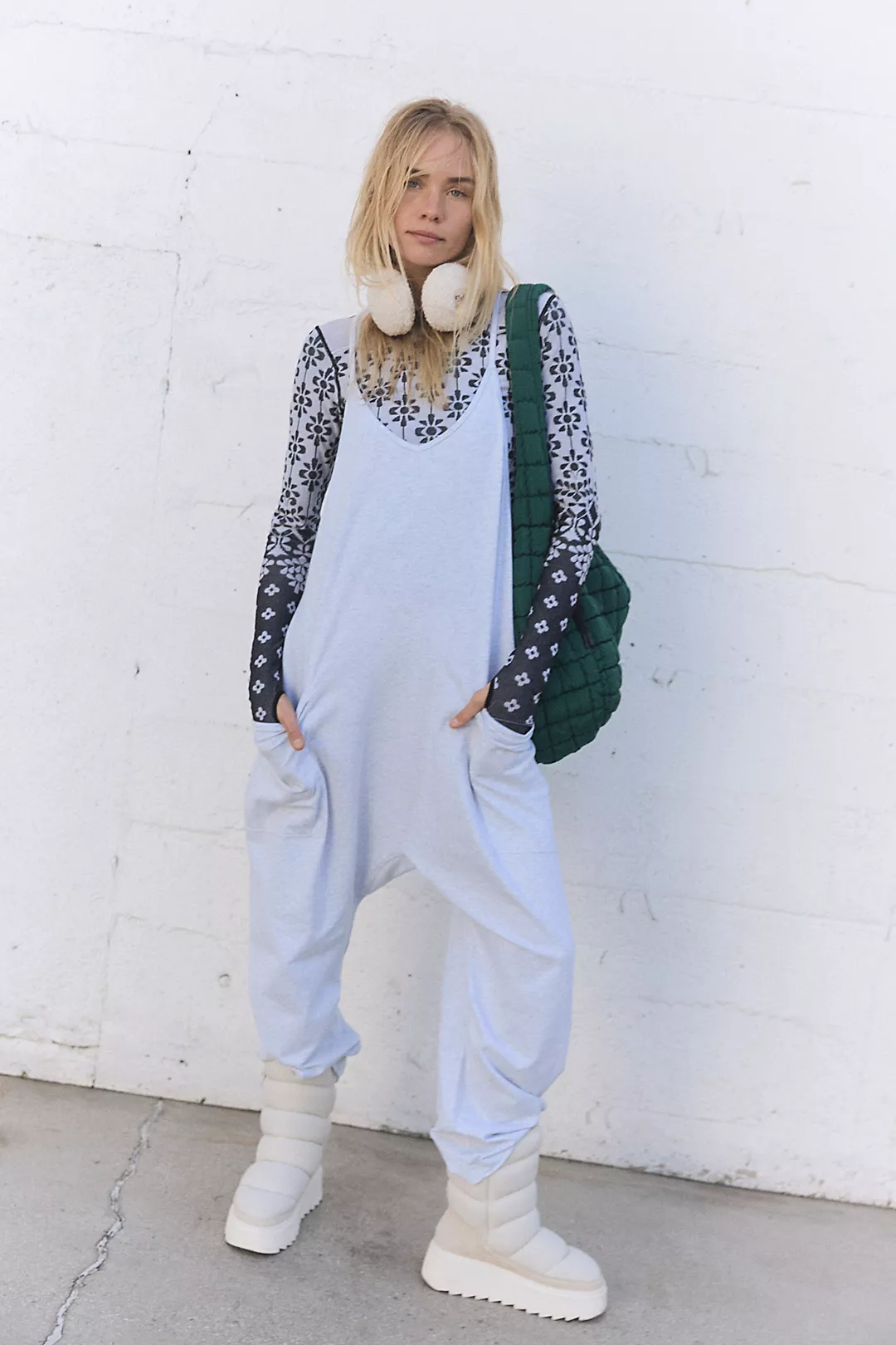 Weekday Junip White Denim Jumpsuit