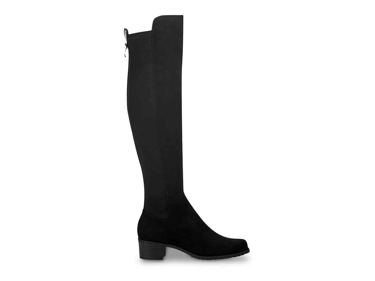 wide calf black suede boots