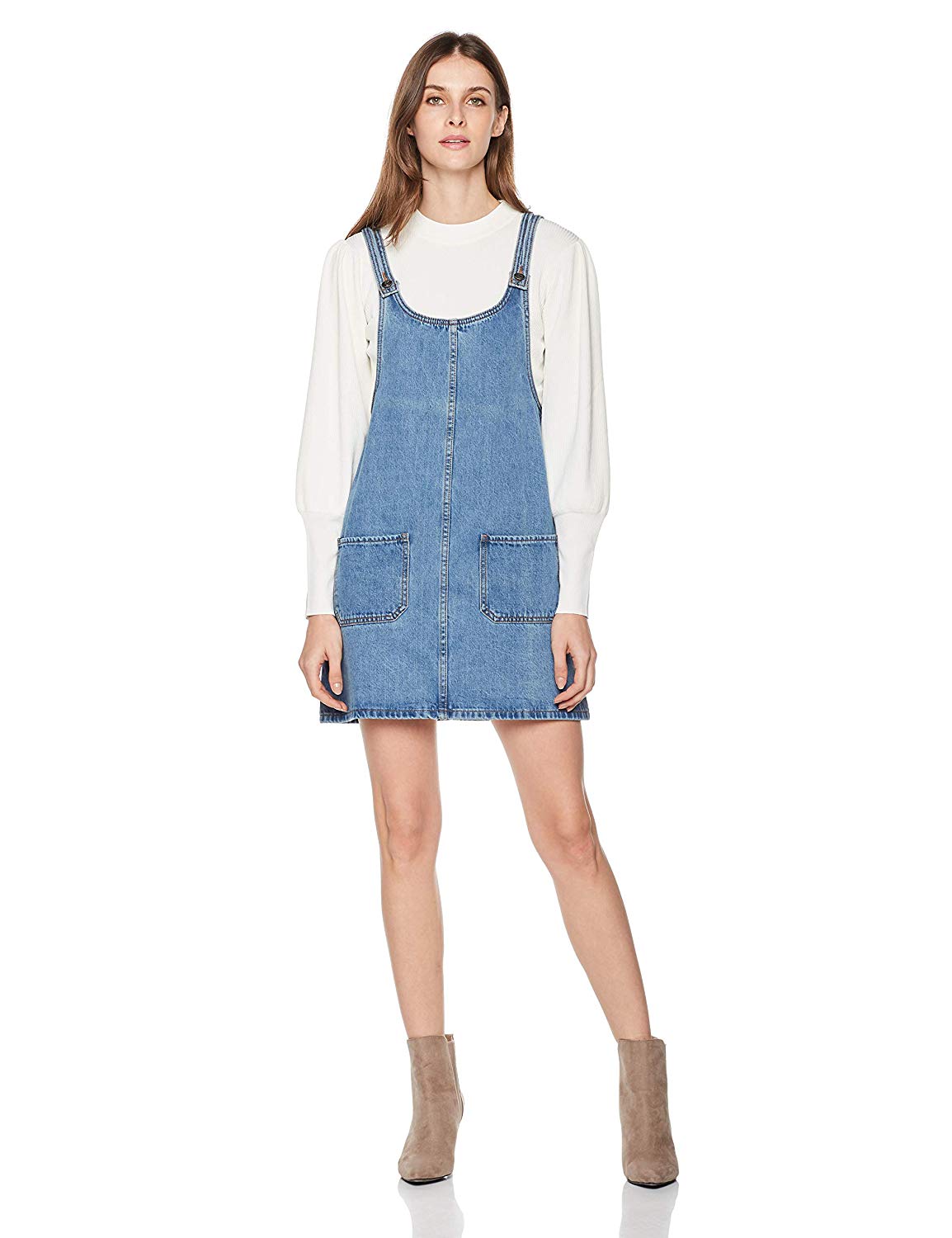 Lily Parker + Denim Pinafore Dress