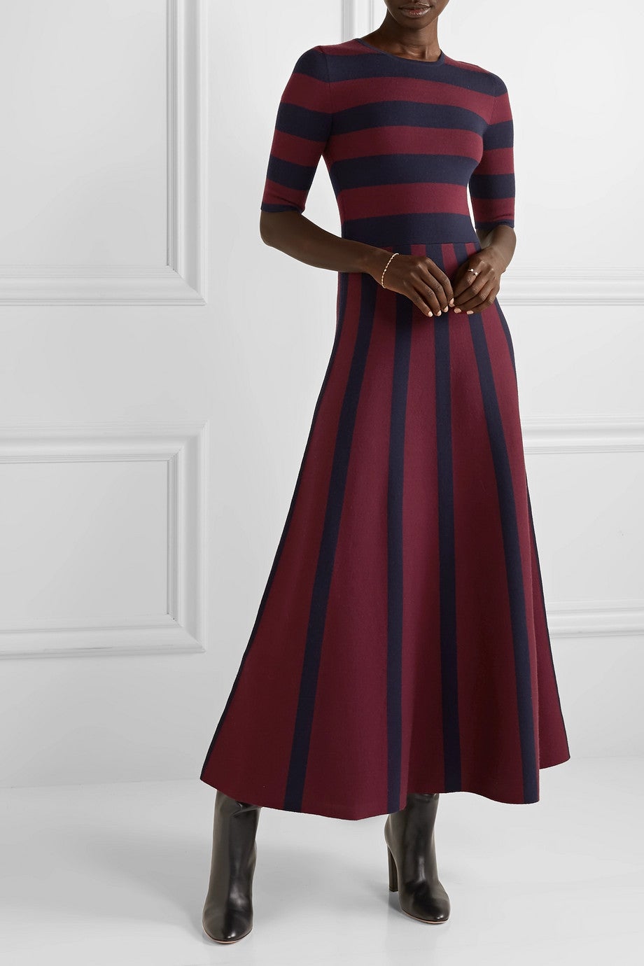 Gabriela Hearst + Capote striped merino wool and cashmere maxi dress