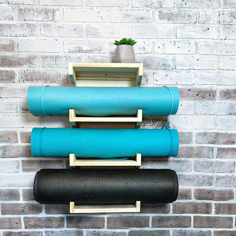 + Mounted Yoga Mat Holder