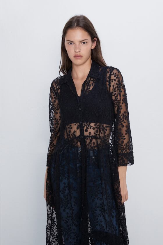 Black sheer 2024 dress zara