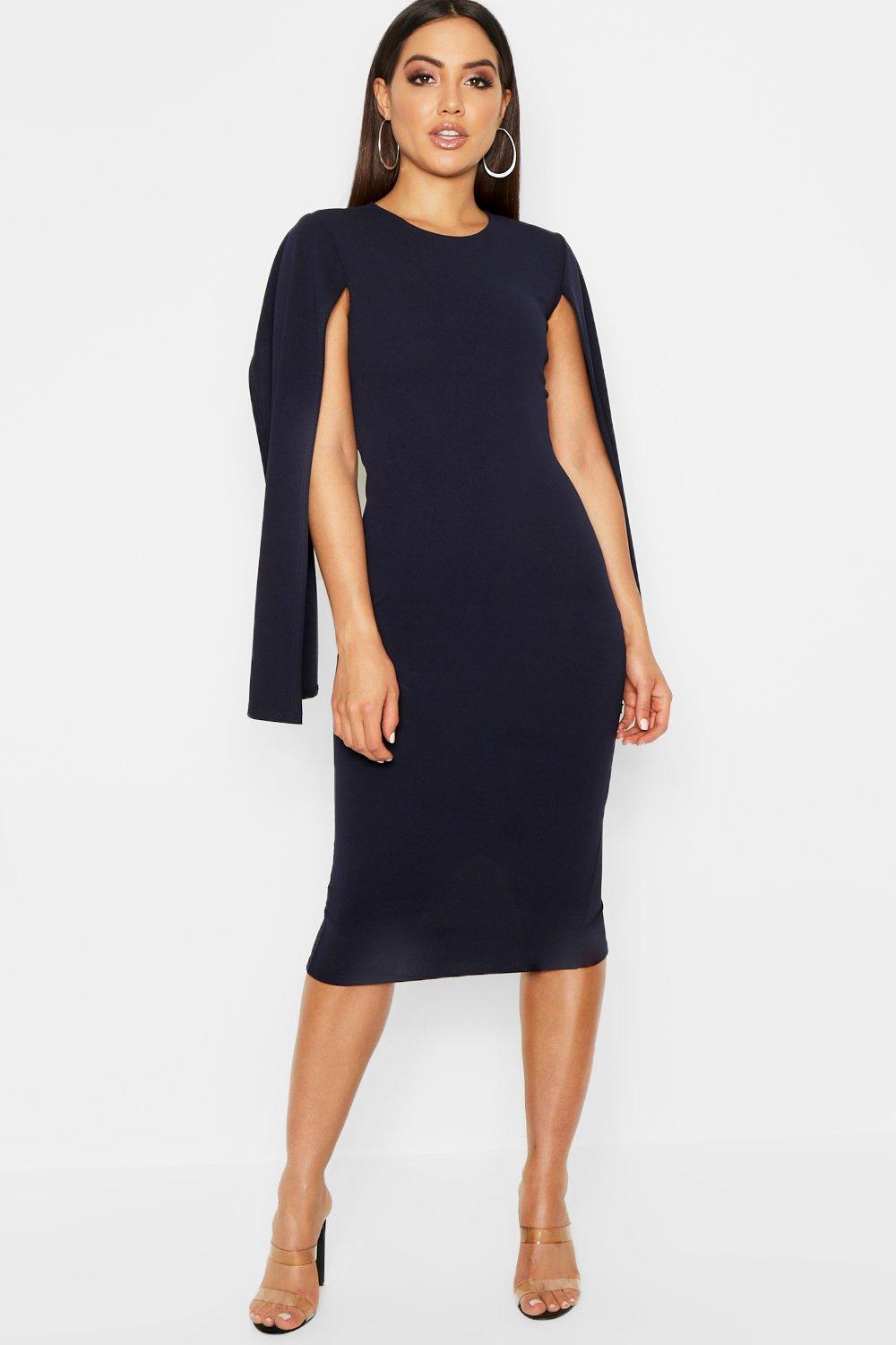 Boohoo + Cape Sleeve Bodycon Dress