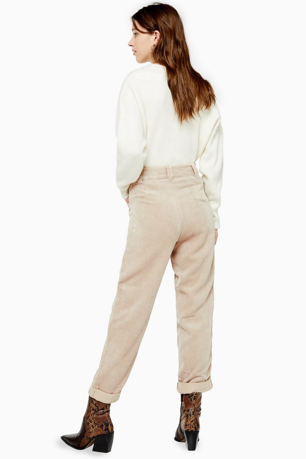 Topshop cord mom jeans in stone  ASOS