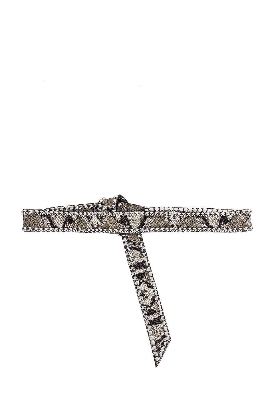 B Low The Belt Mia Moto Python Belt In White Silver