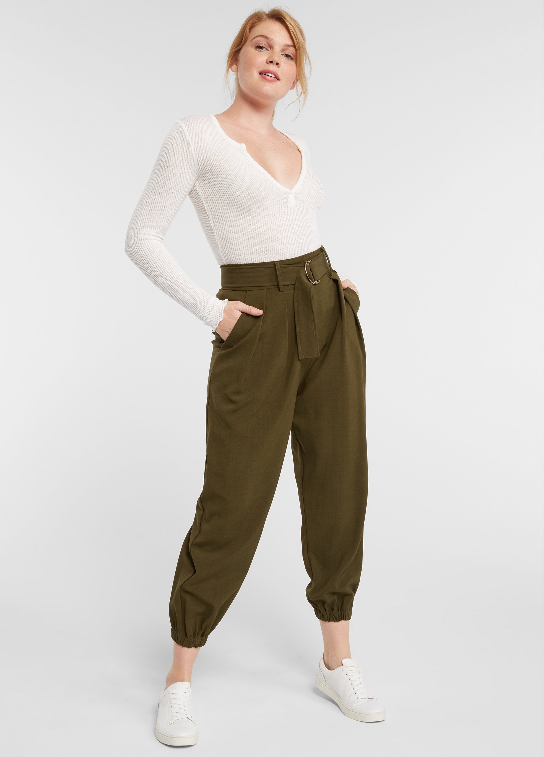 women's olive jogger pants