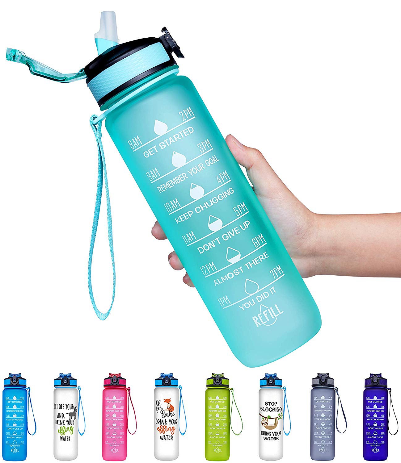 64oz Plastic Tracker Water Bottle White - Room Essentials™ : Target